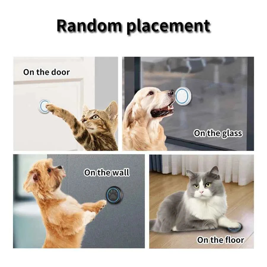 CACAZI Smart Pet Bell for Dog Cat To Go Outside Waterproof Touch Button Dog for House-Training Sensor Motion 2 Button 1 Receiver