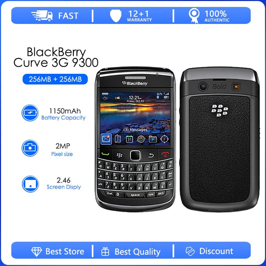 BlackBerry Curve 9300 Refurbished – Unlocked 3G, WiFi, QWERTY Keyboard Smartphone