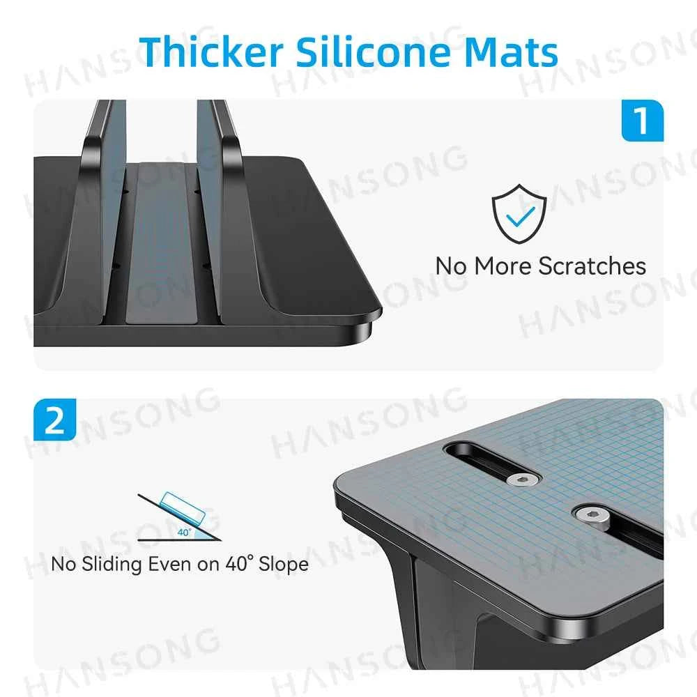 Vertical Laptop Stand For MacBook Aluminum Stand With Adjustable Dock Size Fits All MacBook Surface Chromebook Laptops Holder
