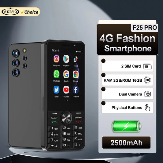 SERVO F25 PRO 4G Smartphone – Android, 3.5" Touch Screen, 2GB+16GB, Dual SIM, FM Radio, Play Store