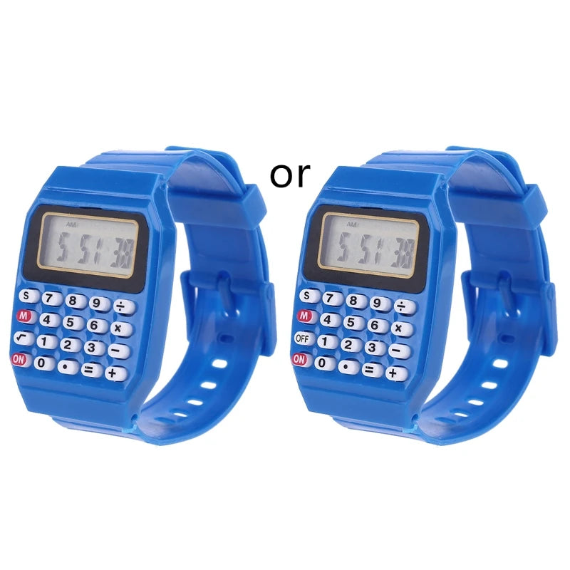 Fad Children Silicone Date Multi-Purpose Kids Electronic Calculator Wrist Watch
