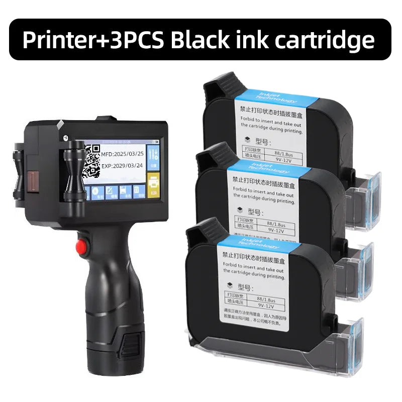 2588 2588+ JS10 12.7mm Portable Printers Handheld Inkjet Printer Text QR Barcode Batch Number Logo Image Date Printing Machine