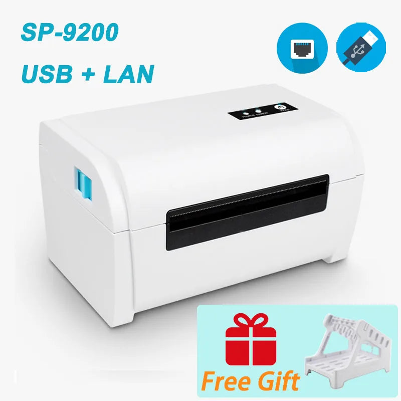 9200 Shipping Label Express Waybill Thermal Printer Price Barcode QR Code Sticker Printer40-110 MM USB Bluetooth WIFI 4 Inch