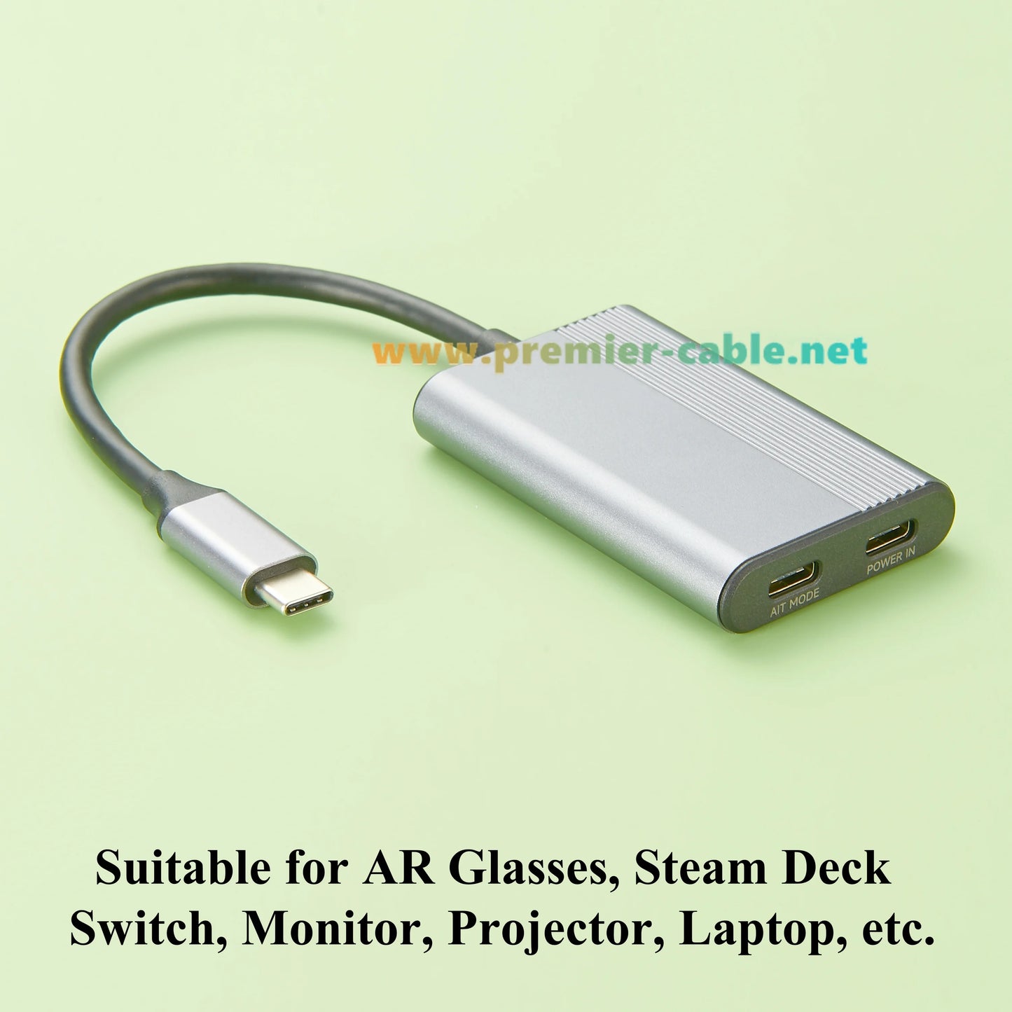 USB-C Hub for AR Smart Glasses – 4K@60Hz DP Output, 100W PD Charging – Switch & Steam Deck Compatible