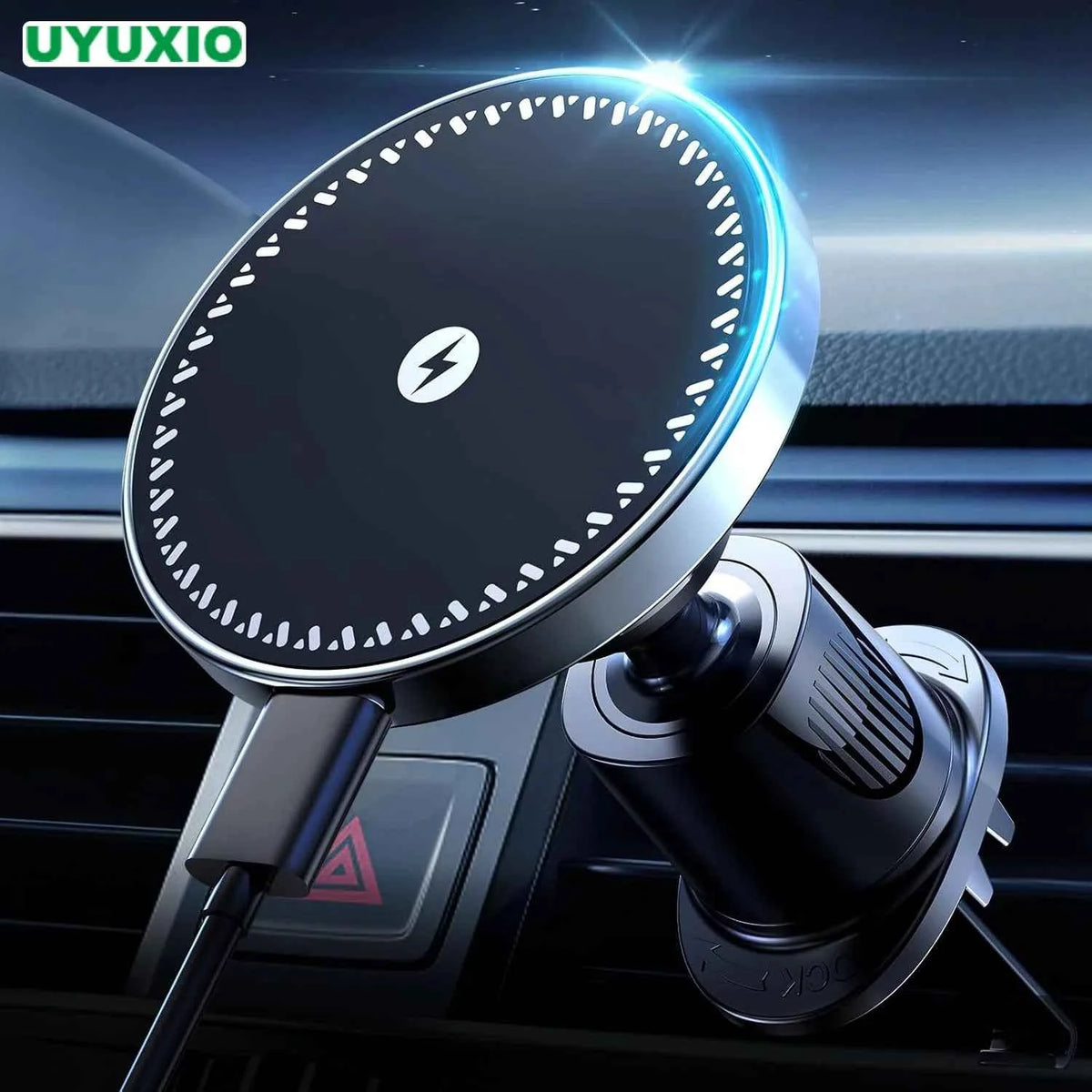 UYUXIO 15W Magnetic Wireless Car Charger for iPhone 16 15 14 13 12 Pro Max Plus