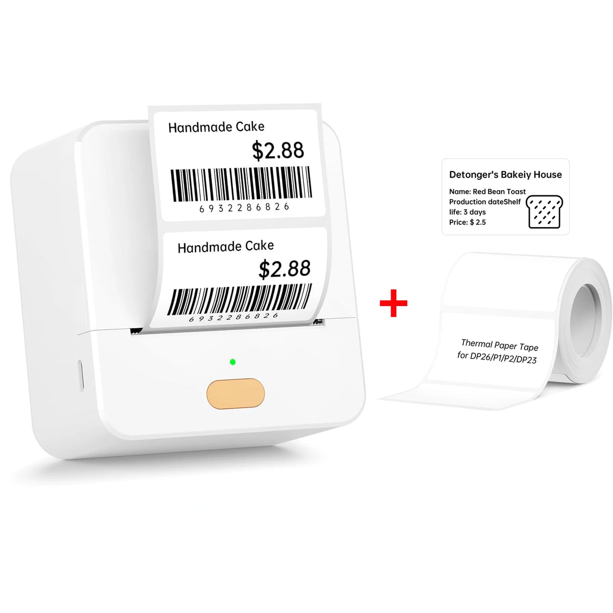 DETONGER P1 Mini Portable 20-58mm 203DPI Thermal Label Printer Wireless Inkless Bluetooth Pocket Sticker Machine