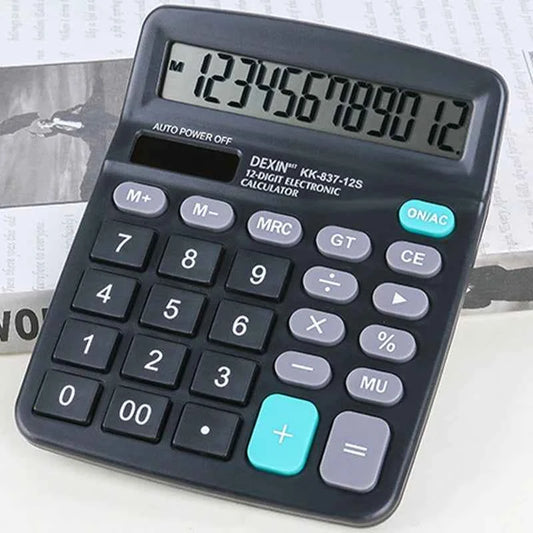 12 Digits Electronic Calculator Solar Calculator Dual Power Large Screen Electronic Calculator Desktop Calculators Home Office S