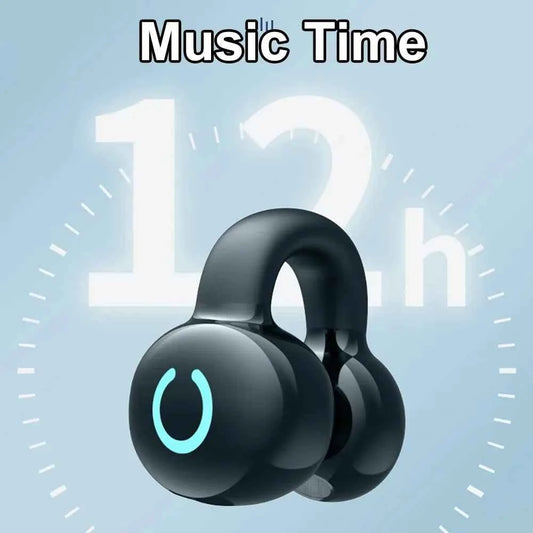 Single Bluetooth 5.3 Ear Clip Earphone with HiFi Stereo and Noise Reduction