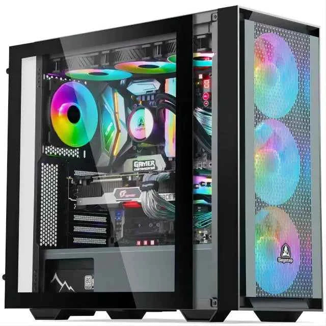 AOTESIER Gaming PC Core I7 CPU With 8G /16G RAM 256G SSD HD4600 ATX/ITX/M-ATX Full View Side Panel Temper Glass Front PC Gamer