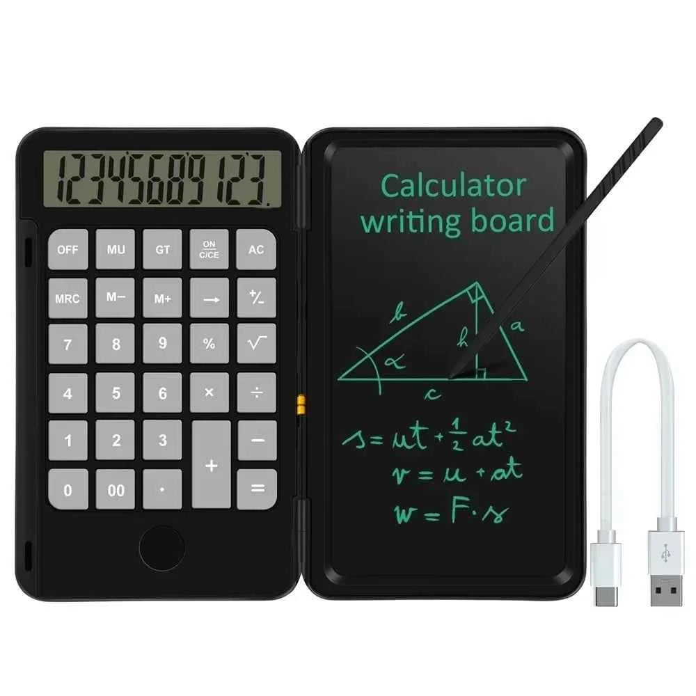 Type C Charging Standard Function Calculator with LCD Notepad 12-Digit Math Calculator With Stylus Writing Pad