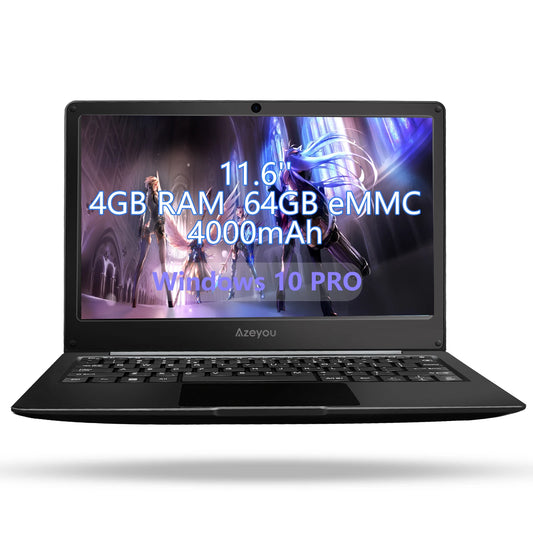 11.6" Compact Laptop – Intel N4000, 64GB DDR4, 64GB eMMC + Up to 512GB SSD, WiFi, Bluetooth, HDMI