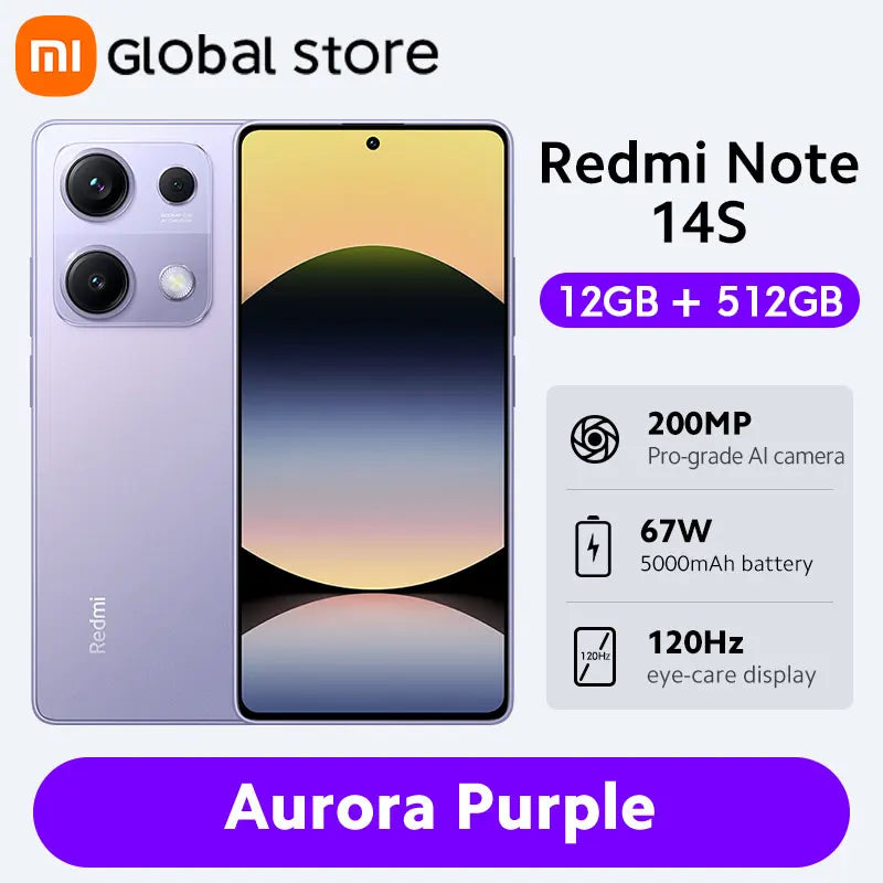 Xiaomi Redmi Note 14S Global – 200MP Camera, Helio G99, 5000mAh, 120Hz AMOLED, 67W HyperCharge