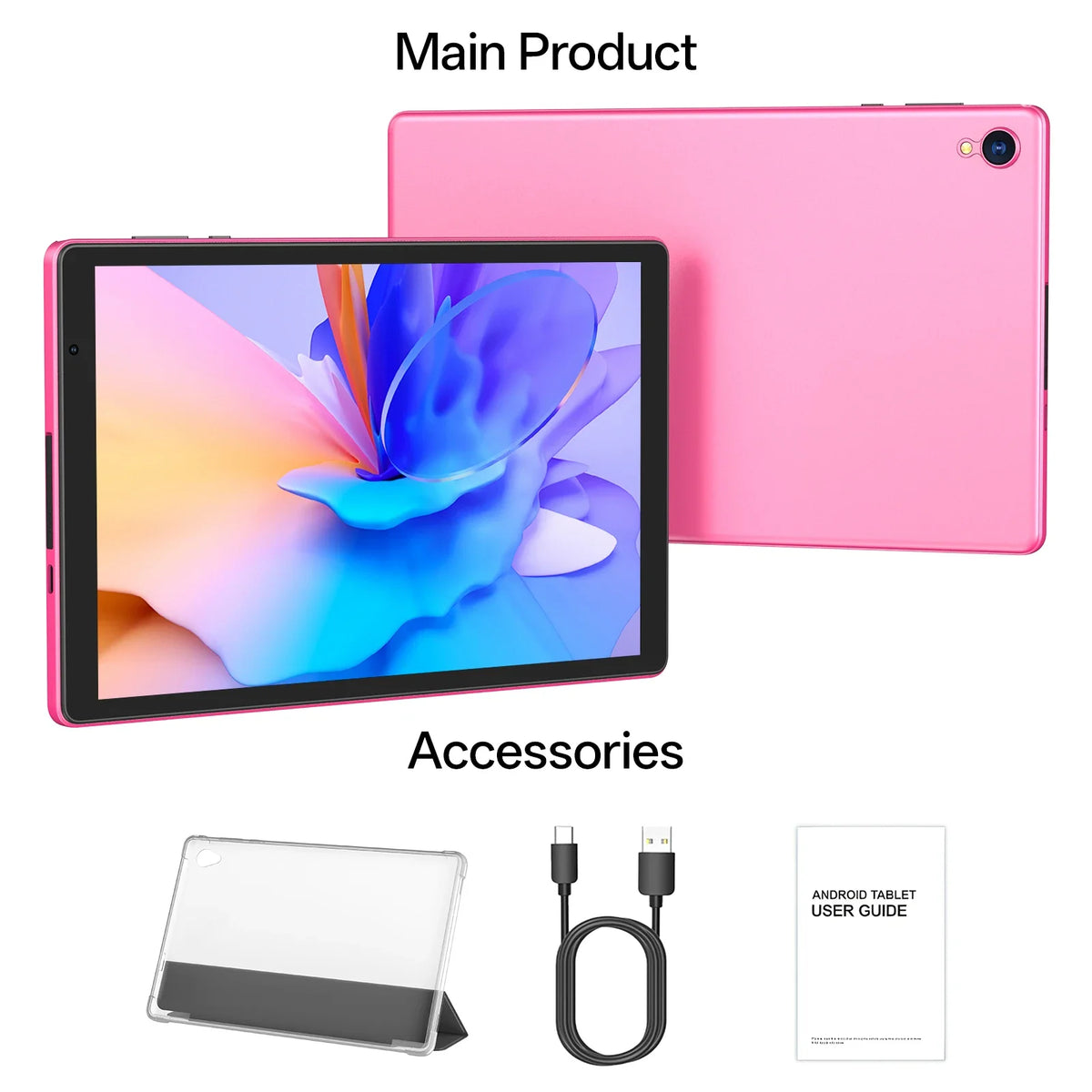 2026 New 10.0-inch Android 14 Tablet (Protective Case Included) ，4GB RAM (2GB + 2GB Expandable), 32GB ROM, Wi-Fi 6, 6000mAh