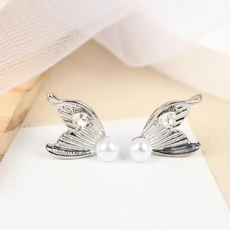 1 Pair Removable Rhinestone Butterfly Decorations for Clip-On Earbuds