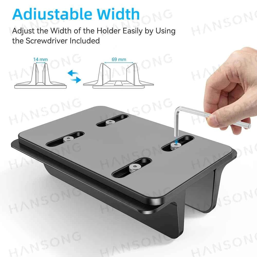 Vertical Laptop Stand For MacBook Aluminum Stand With Adjustable Dock Size Fits All MacBook Surface Chromebook Laptops Holder