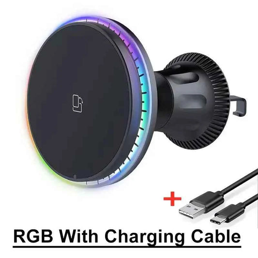RGB Magnetic Wireless Car Charger for iPhone 12-16 Pro Max