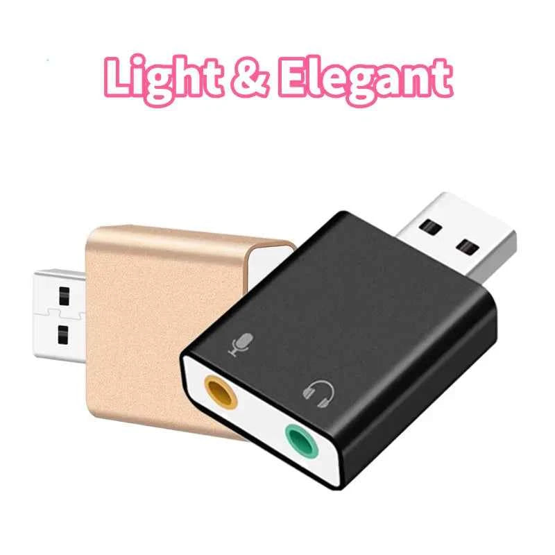 USB Sound Card Virtual 7.1 Adapter Microphone Earphone External Audio USB To Jack 3.5mm Converter Headphone Splitter