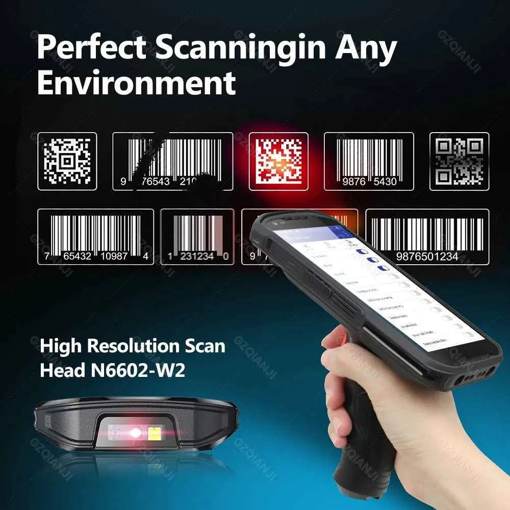 6G64G PDA Terminal Android 13 with NFC Bluetooth Wifi GPS Grip 2D Barcode Scanner Reader Data Collector Mobile Warehouse device