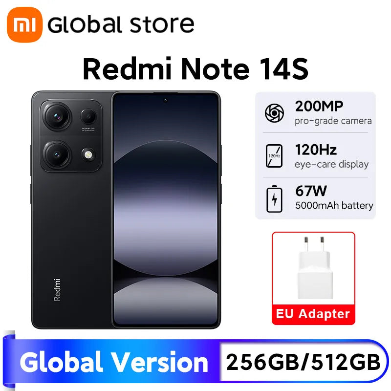 Xiaomi Redmi Note 14S Global – 200MP Camera, Helio G99, 5000mAh, 120Hz AMOLED, 67W HyperCharge