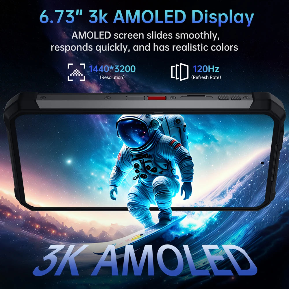 Unihertz Tank 4 Pro 5G – Built-in 720P Projector, Dimensity 8300, 32GB+512GB, 11600mAh, 3K AMOLED