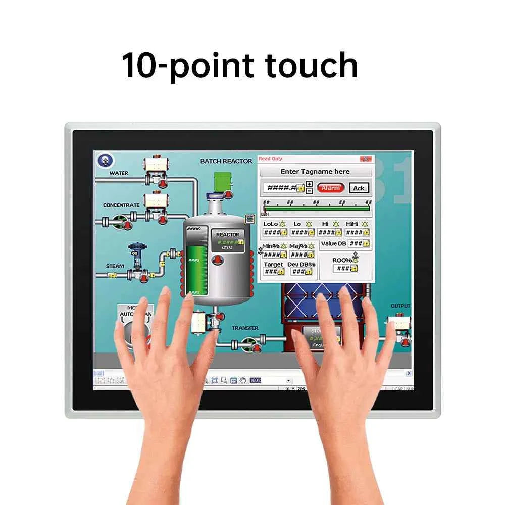 15-23.8 Inch Industrial Touch Screen Panel Pc Aluminum Case Embedded Front Ip65 All In One Industrial Panel Pc