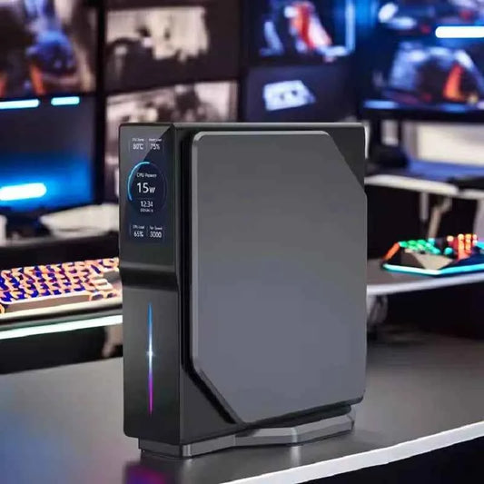 Intel 12th Gen Alder Lake N150 Mini PC M.2 NVMe SSD Mini Computer Gaming Computer LCD Screen Vertical Mini Tower