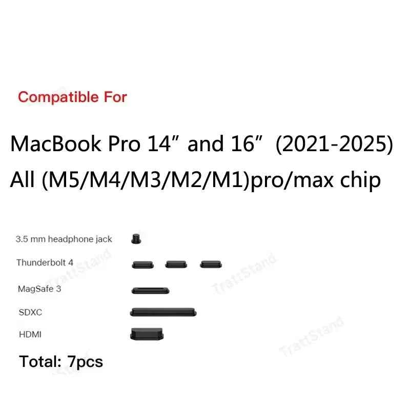 Soft Silicone Anti Dust Plug For MacBook Pro 2025 14 16 inch M5 M4 M3 pro max Stopper Laptop Dustproof Interface Cover