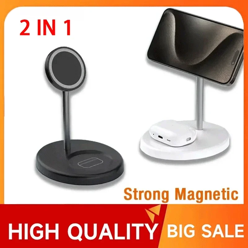 30W 2-in-1 Magnetic Wireless Charging Station for iPhone and AirPods